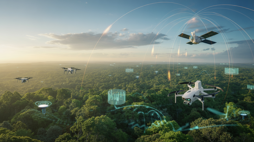 IA, satélites e drones estão transformando o monitoramento ambiental e criando novas oportunidades para consultorias.